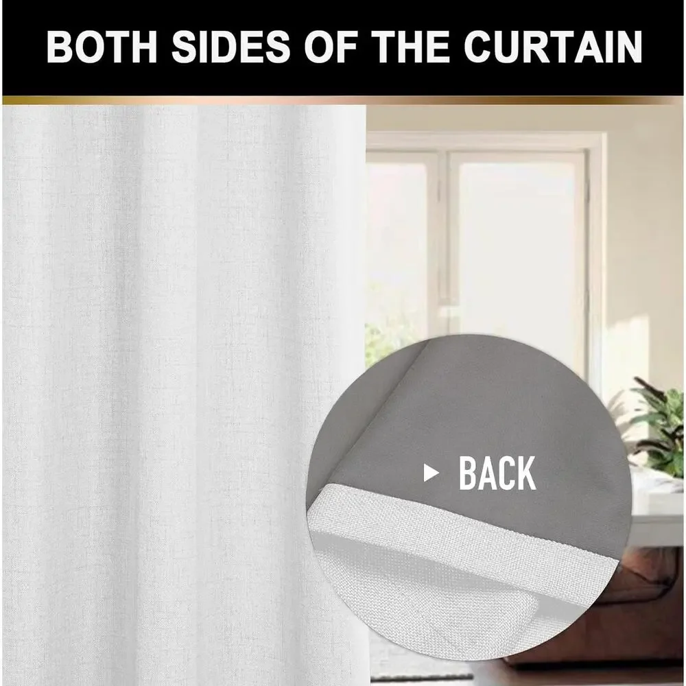 Blackout Curtains for Bedroom 84 In Long/50 in Wide Each Panel (Ice Cube White)